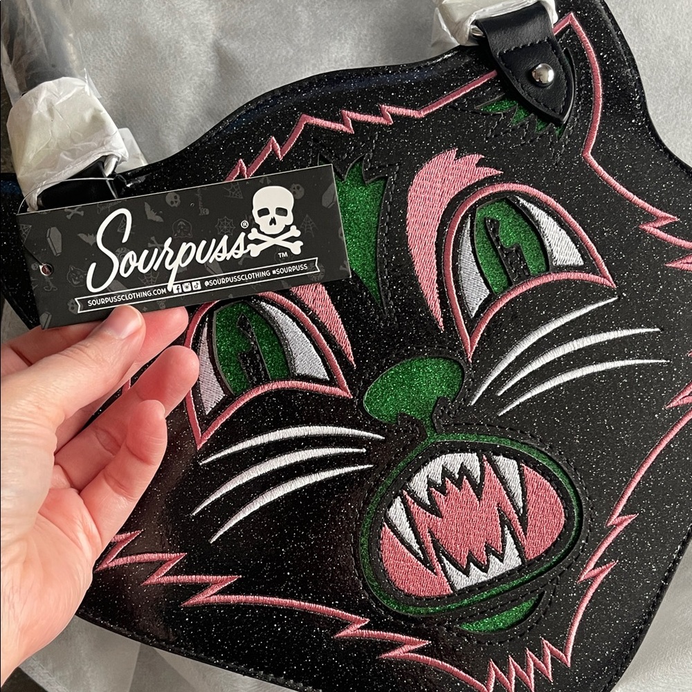 Sourpuss Glitter Cat Purse - Picture 2 of 6